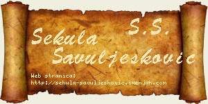 Sekula Savuljesković vizit kartica